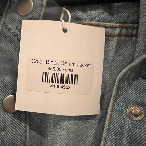 Cloud Ten colorblock denim jacket - NWT -size small - Picture 5 of 6